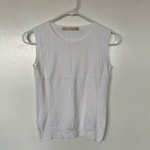 White Sleeveless Sweater Vest